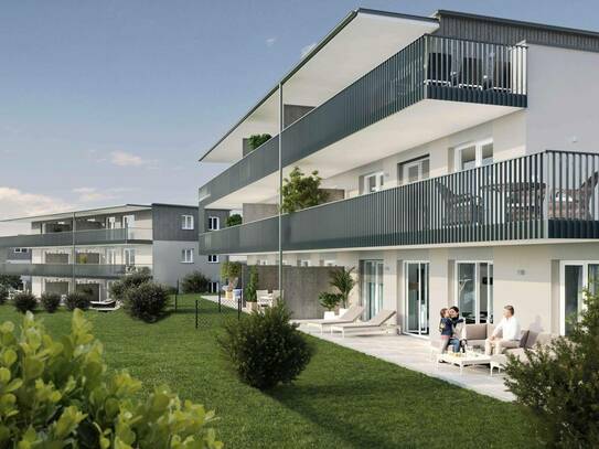 Schöne 3 Zimmer Wohnung mit 100m² Terrasse, Eigengarten, Seeblick und eigener Badekabine* in Seenähe