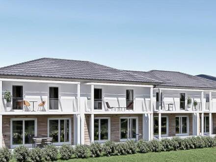 Neubau: Doppelhaushälfte in hochwertiger Holzriegel-Bauweise mit Terrasse, Balkon, Doppel-Carport und Gartengrund in Ze…