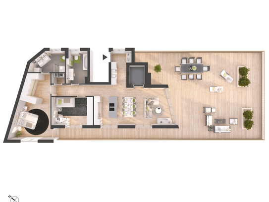 Hochwertige 3-Zimmer Penthousewohnung mit Dachterrasse (Top W13)