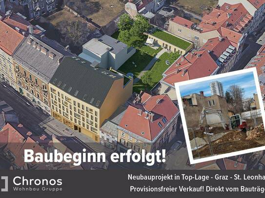 AKTION! Kaufnebenkosten sparen! Neubauprojekt in Toplage! Graz St.Leonhard! 2-Zimmerwohnung im 3.Stock!