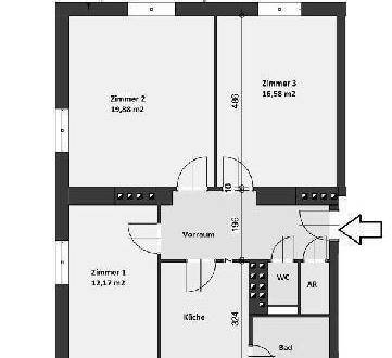 "Helle, moderne 3-Zimmerwohnung mit südseitigem Balkon und Küche - keine Ablöse"