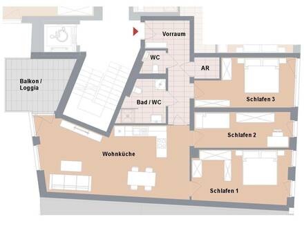 Kaufnebenkosten-AKTION! Neubauprojekt im Herzen von Graz - St.Leonhard! Große 4-Zimmerwohnung im 3.Stock mit Innenhofba…