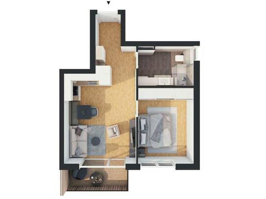 Hochwertige 2-Zimmer Neubau-Wohnung mit Balkon (W07)