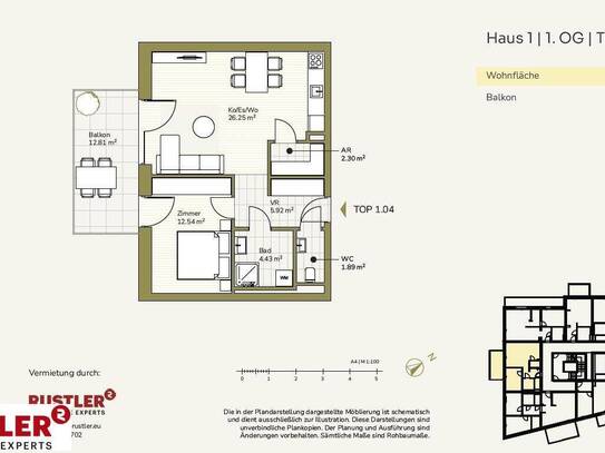 2-Zimmerwohnung mit Ausblick: Traumhafte Balkone im Projekt Schlosspark