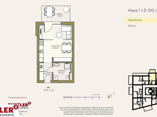 Balkonträume werden wahr: 1-Zimmerwohnung im Projekt Schlosspark