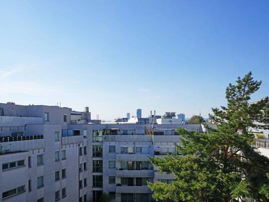 Ausblick bis Donauturm und DC Tower - Dachgeschoßwohnung mit Balkon