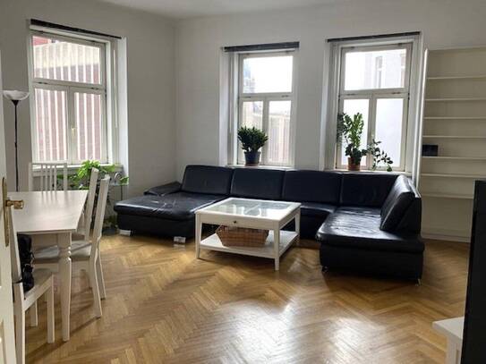 Sehr hübsche, sonnige und stilvolle Albauwohnung: Toplage Nähe Mariahilferstraße, 3 Zimmer + Küche, 2. Stock, U3-Ziegle…