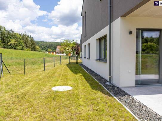 Freundliche Gartenwohnung mit 91m² Wohnfläche, großer Terrasse mit Grünblick und 115m² Eigengarten! PROVISIONSFREI! Sen…