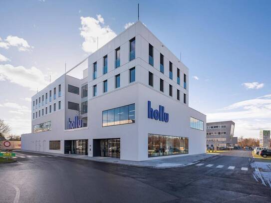Moderne Bürofläche mit Parkplätzen