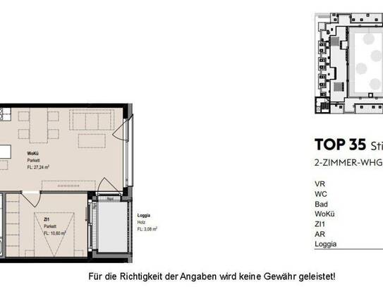 TOPLAGE und ERSTBEZUG: Straßenseitige, moderne 2-Zimmerwohnung mit Loggia! Besichtigung ab Februar 2025 möglich!