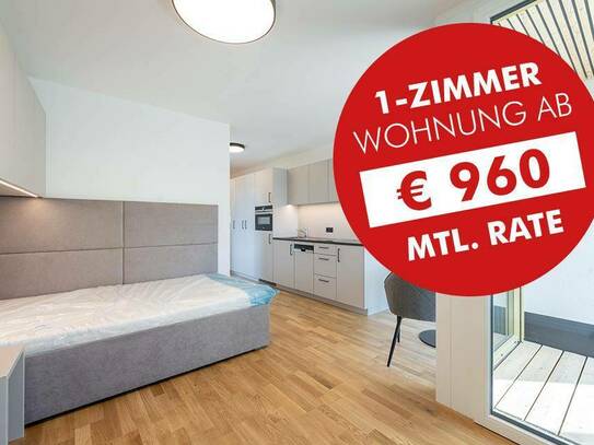 Microapartment mit Loggia und hochwertiger Möblierung