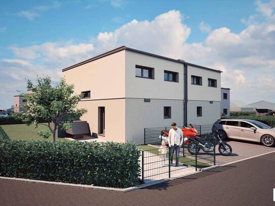Neubau mit Wohlfühlfaktor - nachhaltige Doppelhaushälfte aus Massivholz - Top E1