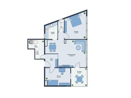 3 Zimmer Familienwohnung mit Westloggia