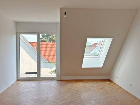 Moderne Architektur inmitten der Natur - Hochwertige Dachgeschoss 2-Zimmer Wohnung mit Balkon!