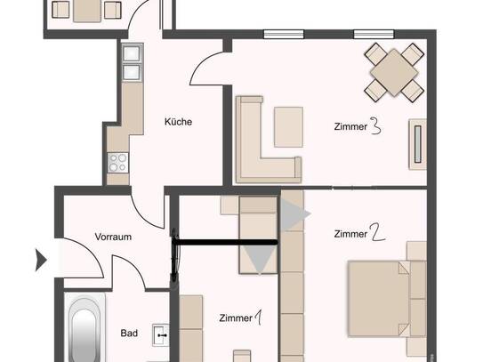 Sanierte 3-Zimmer Wohnung für 3er WG Nähe SOWI/MCI