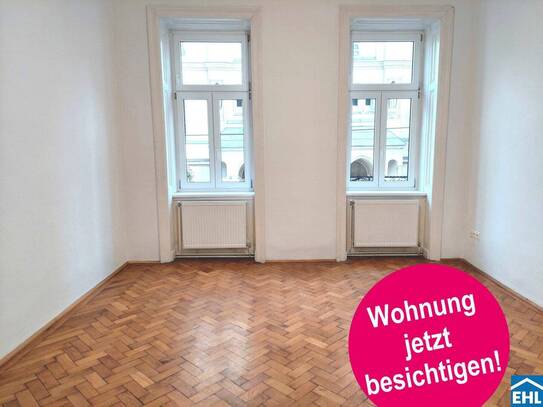 Altbauwohnung mit Blick auf Wiens historische Architektur