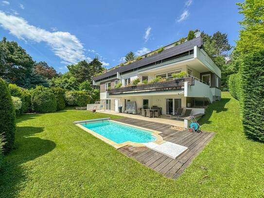 Unverbaubarer Blick in den Pötzleinsdorfer Schloßpark aus Mehrfamilien-Villa