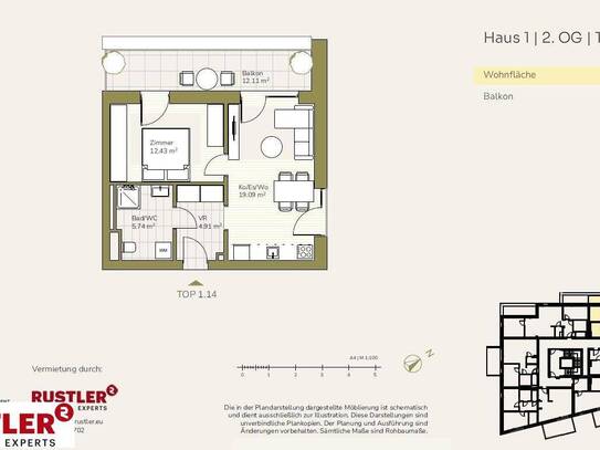 Ihr Traum vom Wohnen wird wahr - Im Projekt Schlosspark | 2-Zimmerwohnung mit Balkon