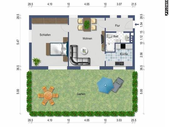 2 Zimmer mit Garten im Zentrum Saalfelden - ab 1. Februar 2025 - 938 alles inklusive