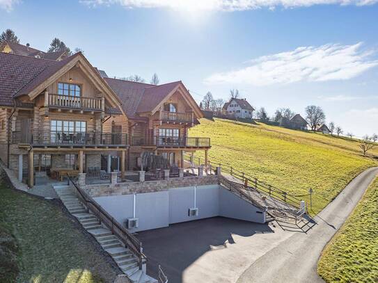 Blockhaus-Chalet mit traumhaftem Ausblick in idyllischer Ruhelage