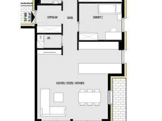 Provisionsfrei: 3-Zimmer-Terrassenwohnung (Top W04) - Mils SPECKKAR