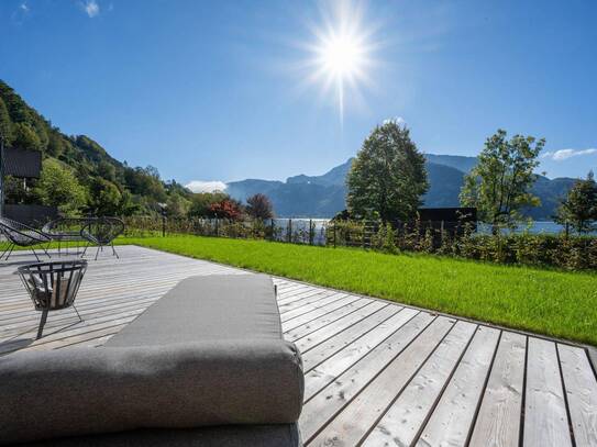 Wohnen am Mondsee! Gartenwohnung mit Eigengarten und privatem SEEZUGANG | Sofort Bezugsfertig!