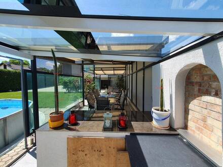 + Tolles Einfamilienhaus, mit einmaliger Sonnenterrasse im wunderschönen Garten, nähe Oberpullendorf zu kaufen! +