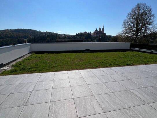 ERSTBEZUG - RUHELAGE in Mariatrost: moderne 3-Zimmerwohnung mit Terrasse, mit Garten und 2 Tiefgaragenplätze