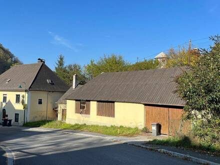 Haus mit Schuppen und Wildkräutergarten