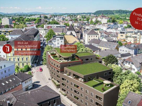 Am Graben Vöcklabruck: exklusives Penthouse mit 29 m² Dachterrasse - Haus B Top 38