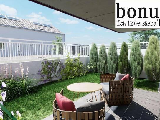 Wohnbaugeförderte 2-Zimmer Gartenwohnung mit Terrasse, Eigengarten, Kellerabteil und Parkplatz