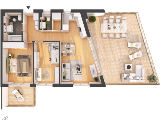 Hochwertige 3-Zimmer Neubau-Wohnung mit großer Terrasse (W09)