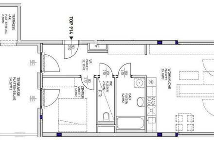 2-Zimmer DG- Wohnung mit Terrasse - TOP 914