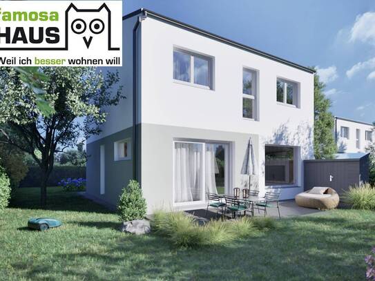 NEU: Famosa Arioso Einzelhaus mit 124m² Wohnfläche, 320m² Eigengrund mit 23m² Terrasse und 2 Parkplätze samt Carport. P…