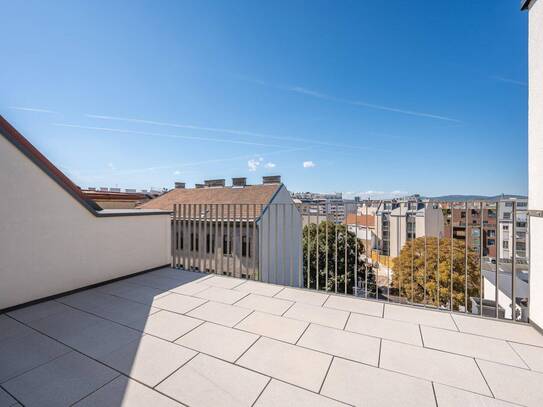 ASG IV-Qualitatives Wohnen in urbaner Lage: hochwertiger 2-Zimmer Dachgeschoss-ERSTBEZUG mit TERRASSE! Provisionsfrei!