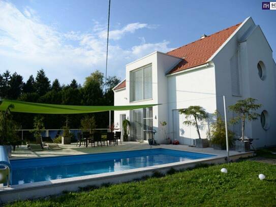 Luxus Einfamilienhaus in idyllischer Ruhelage mit Salzwasserpool und riesengroßen Eigengarten - Nähe Lieboch - wir biet…