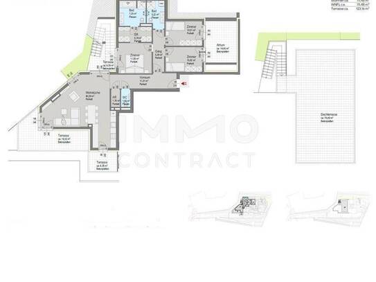 124 m² Dachterrasse 4 ZimmerSCHLÜSSELFERTIG