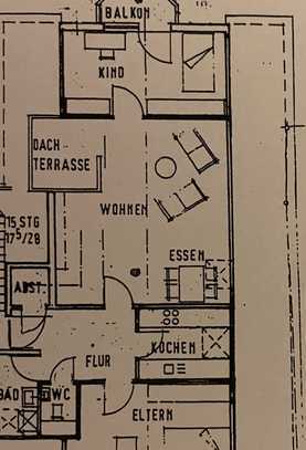 3,5 Zimmer DG, Wohnung mit zwei Einzelgaragen S–Bahn