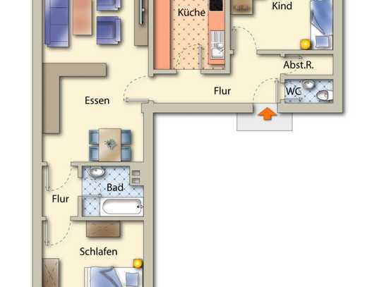 WG-Zimmer - 84 m² - 3.0 Zi.