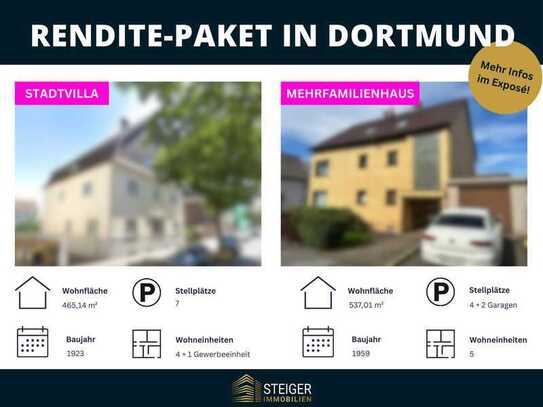 Kapitalanlage im Doppelpack: Außergewöhnliche Stadtvilla und Mehrfamilienhaus in Dortmund - TOP LAGE