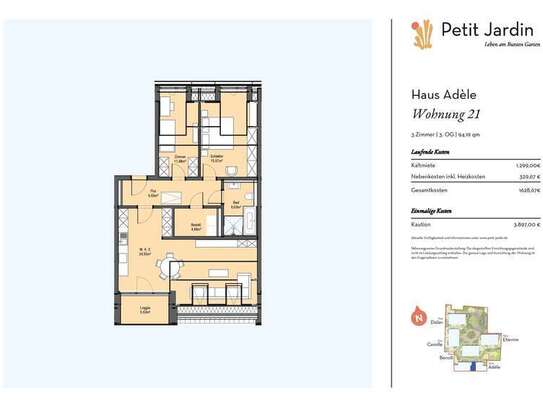 MG - Erstbezug: Großzügige 3-Zimmer-Wohnung mit idealem Grundriss! Möbel packen und einziehen!