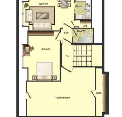 2-Zimmer-Wohnung in Kamen Mitte - Bad mit Fenster - Laminat - Neue Fenster - Neue Dämmung