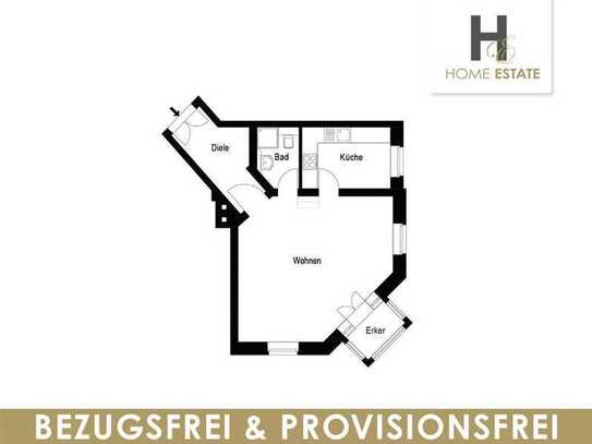 Zweitwohnung mit Erker -Top Lage -Provisionsfrei-