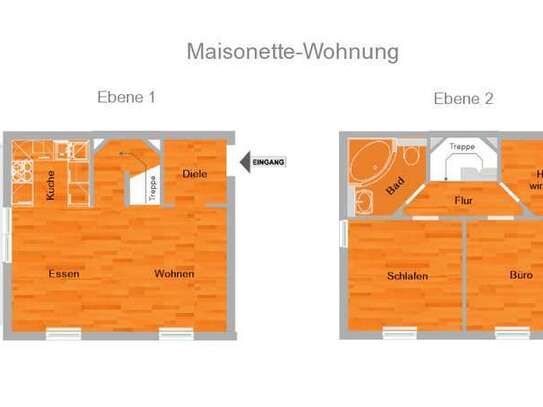 Maisonette-Wohnung mit VOLLAUSSTATTUNG in Karlsruhe