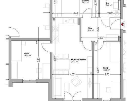 Wohnberechtigungsschein EK1 erforderlich! Moderne 4-Zimmer-Wohnung mit Balkon in Schwandorf