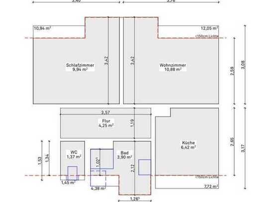 Modernisierte 2-Zimmer-Wohnung mit Einbauküche in Stuttgart