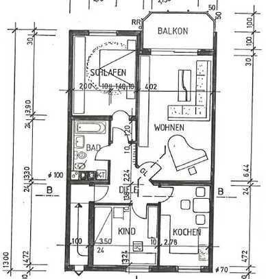 helle 3-ZKB-Wohnung in Mainz-Drais (1. OG, Reihenmittelhaus) mit Einbauküche