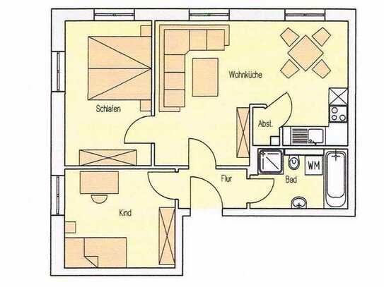 helle 3-Zimmer-EG-Wohnung in Apolda ab 01.06.2024