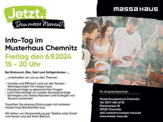 Info-Tag im Musterhaus Chemnitz am 06.09 von 15-20 Uhr