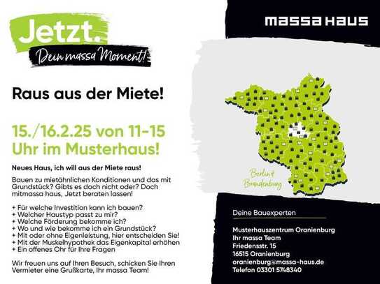 Tag der offenen Tür bei massa haus INFOTAG am 15/16.02.25 von 11-15 Uhr in Oranienburg